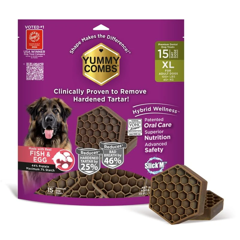 Yummy Combs Extra Large Fish & Egg Dental Treats, 15 Count